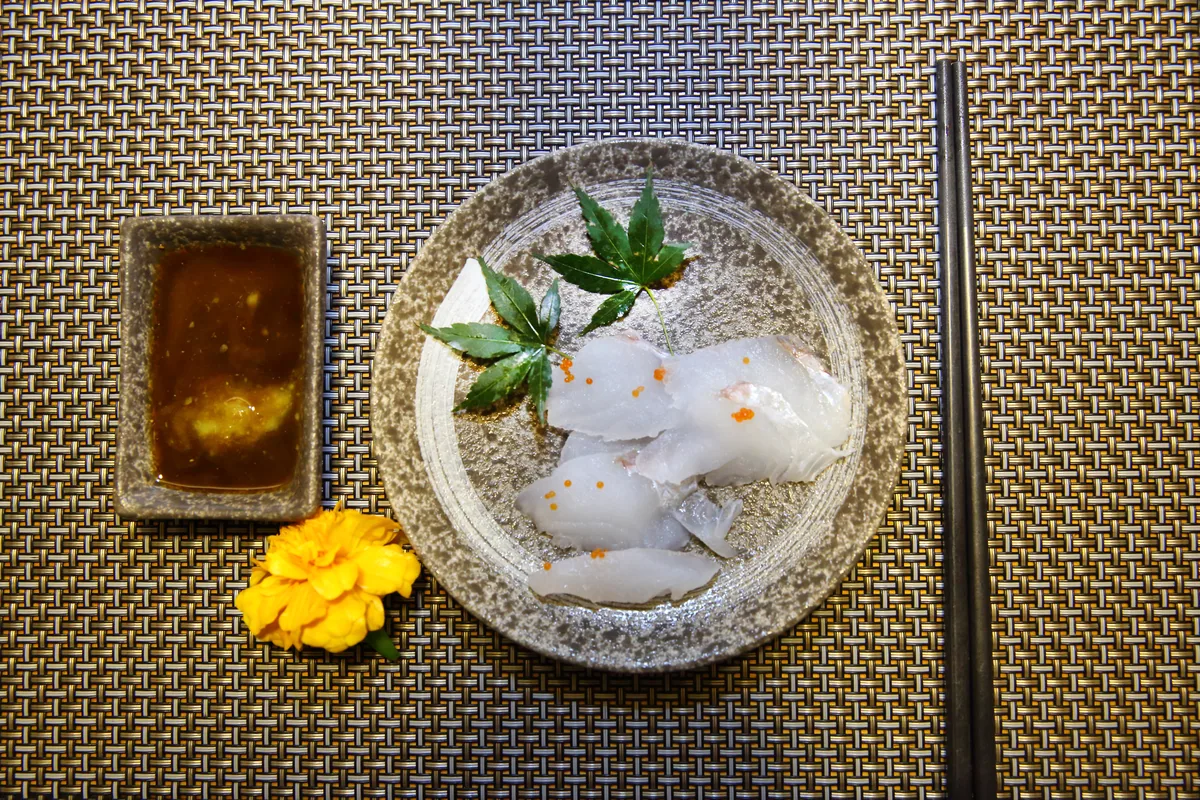 刺身の盛り付け（真俯瞰）